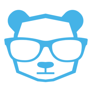 Intellectual Panda Wearing Glasses Decal (Baby Blue)